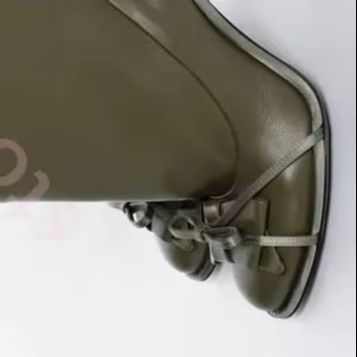 Women'S Fashion Boots 2025 - 2026 Sonbahar Yeşil Yuvarlak Fiyonklu Diz