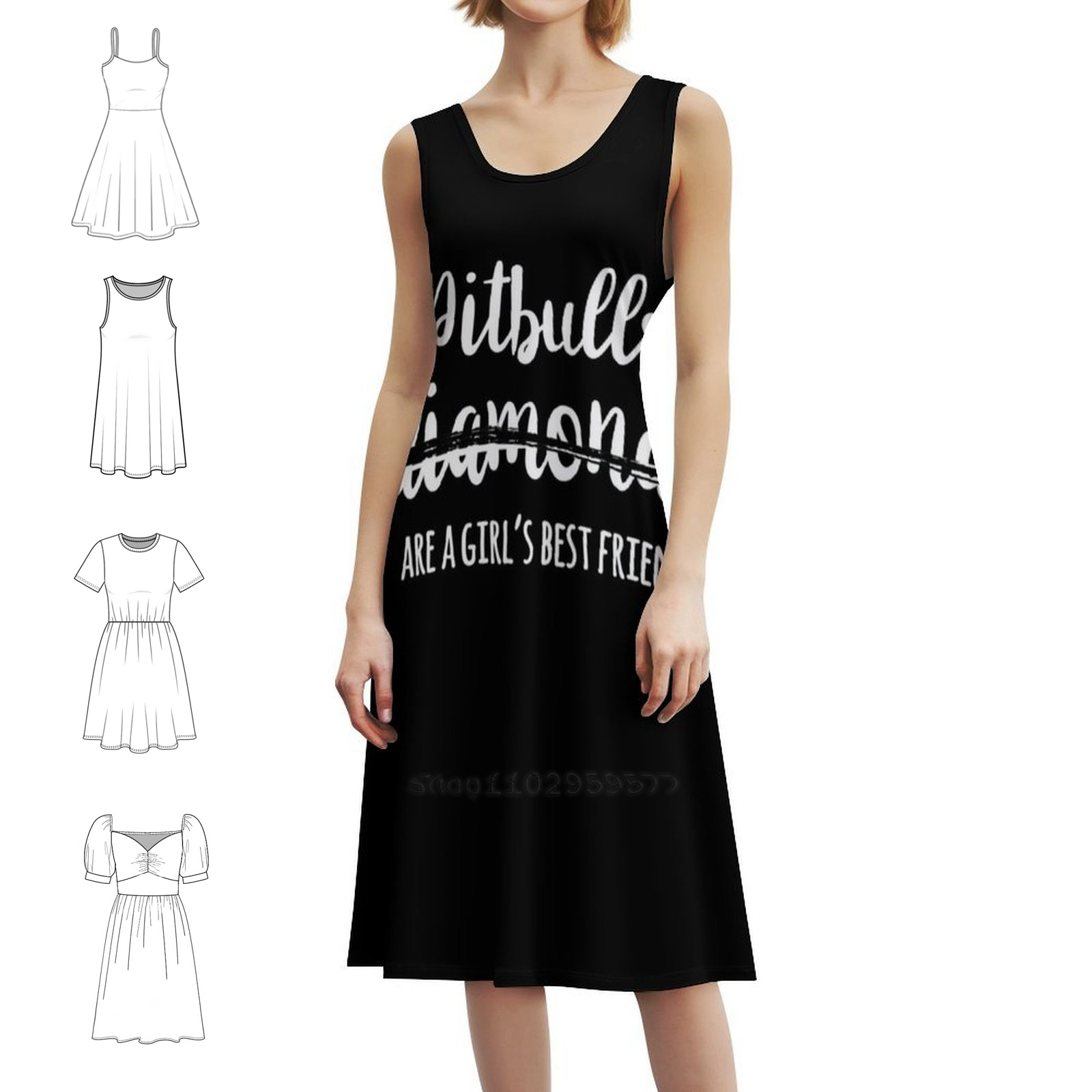 Smocked Dress Women - Pitbull'lar Bir Kızın En İyi Arkadaşıdır