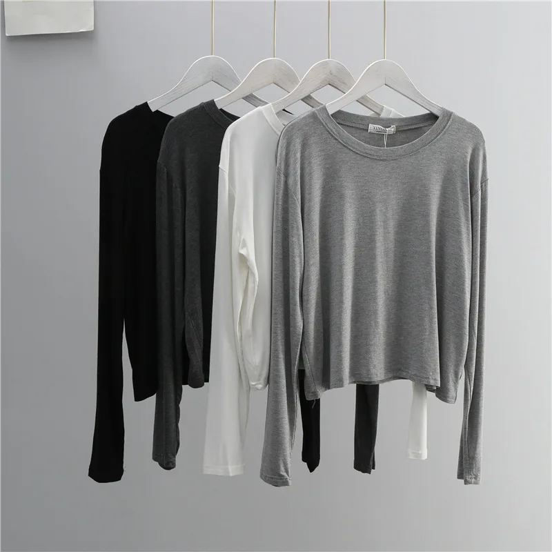 Women'S Fashion Jersey - Kadınlar için O Yaka Pamuk Karışımlı