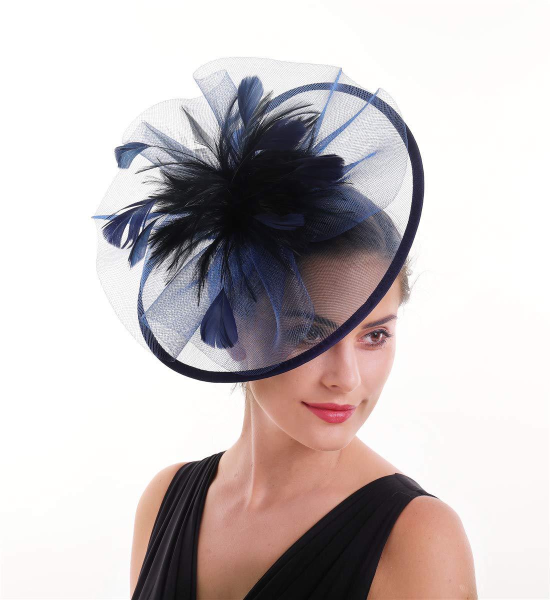 Women'S Fashion Kentucky Derby - Kadın tüy ator ator şapka örgü