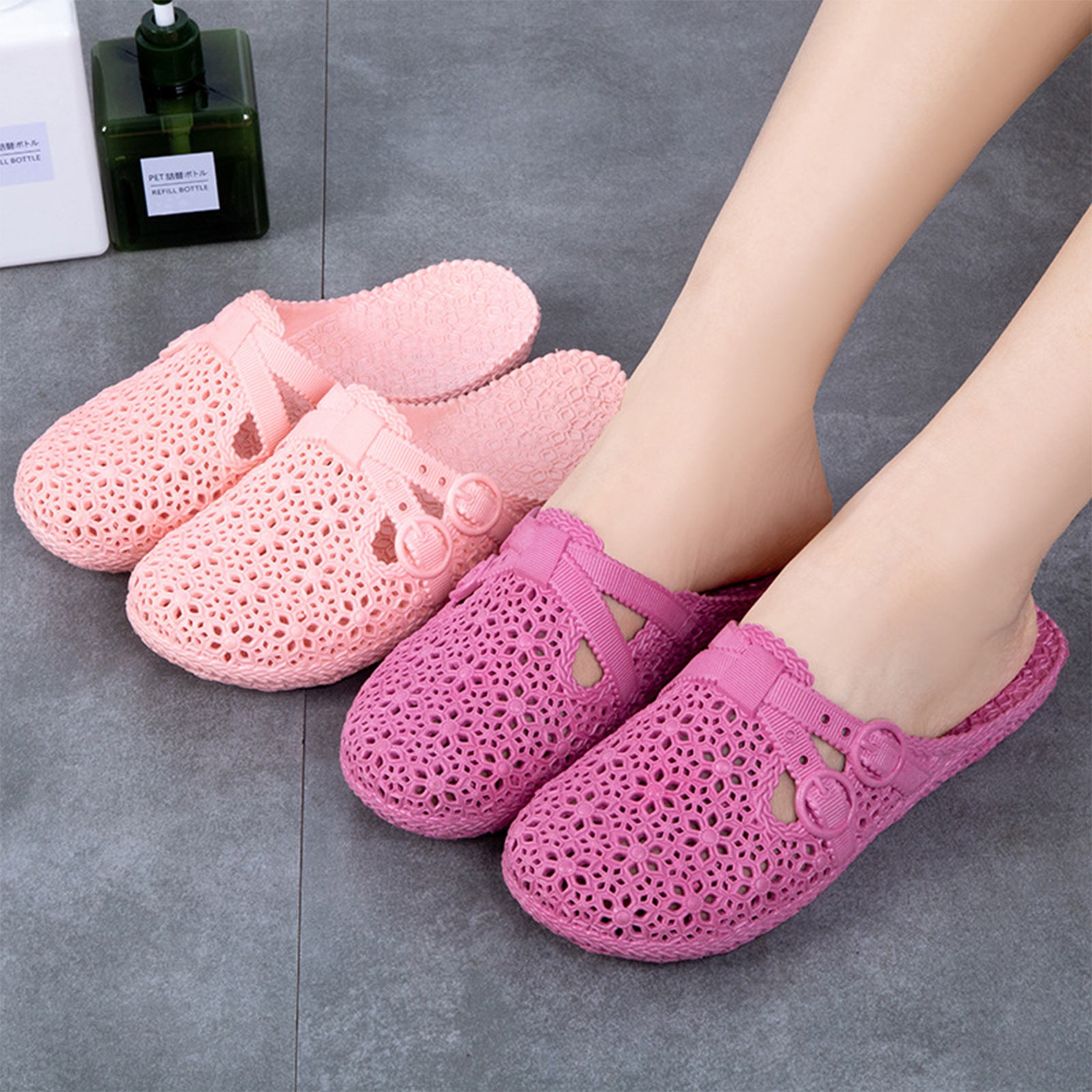 Women Fashion Images - Wrap-Toe nefes terlik yaz açık delikli