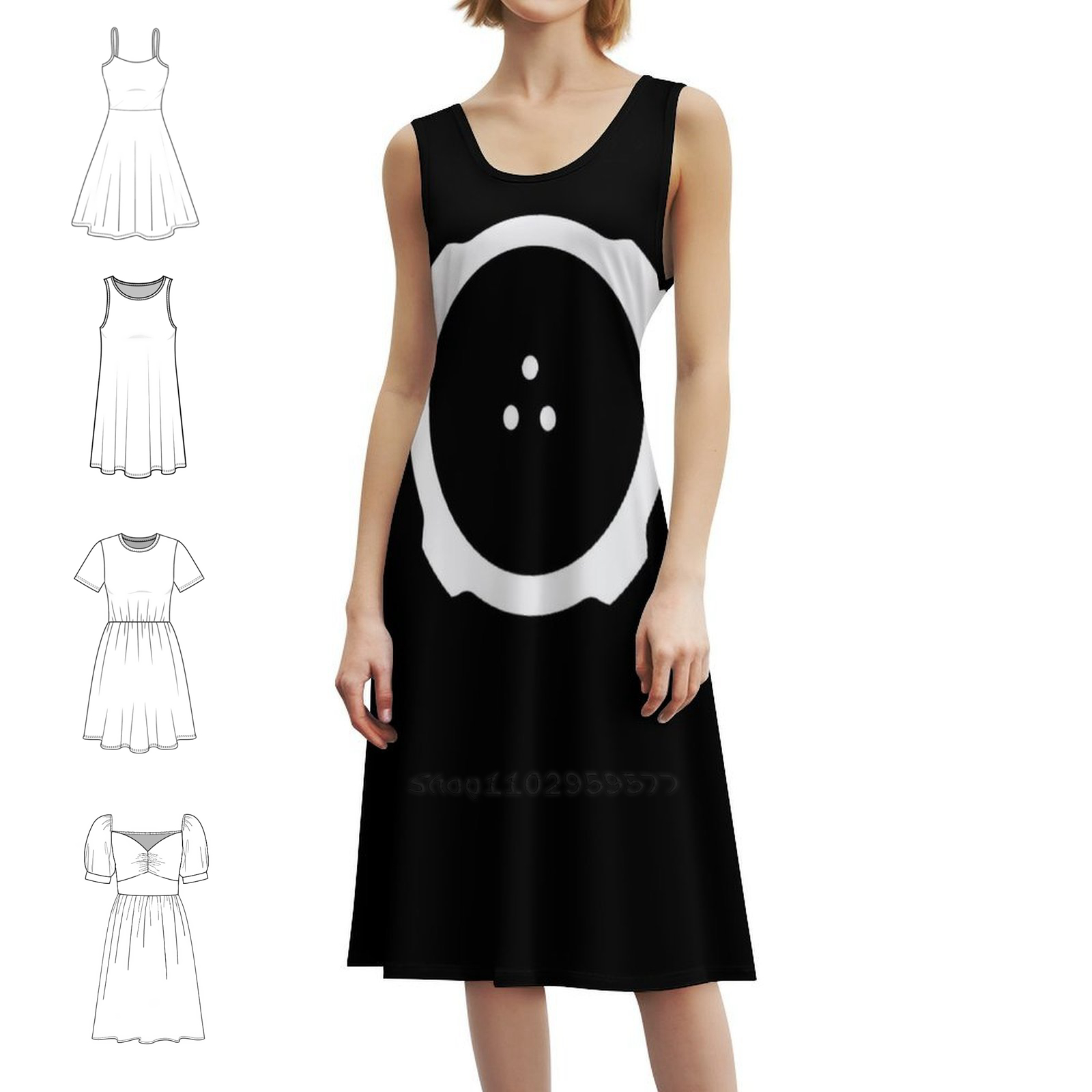 Smocked Dress Women - Ghost In The Shell Minimal Tasarım