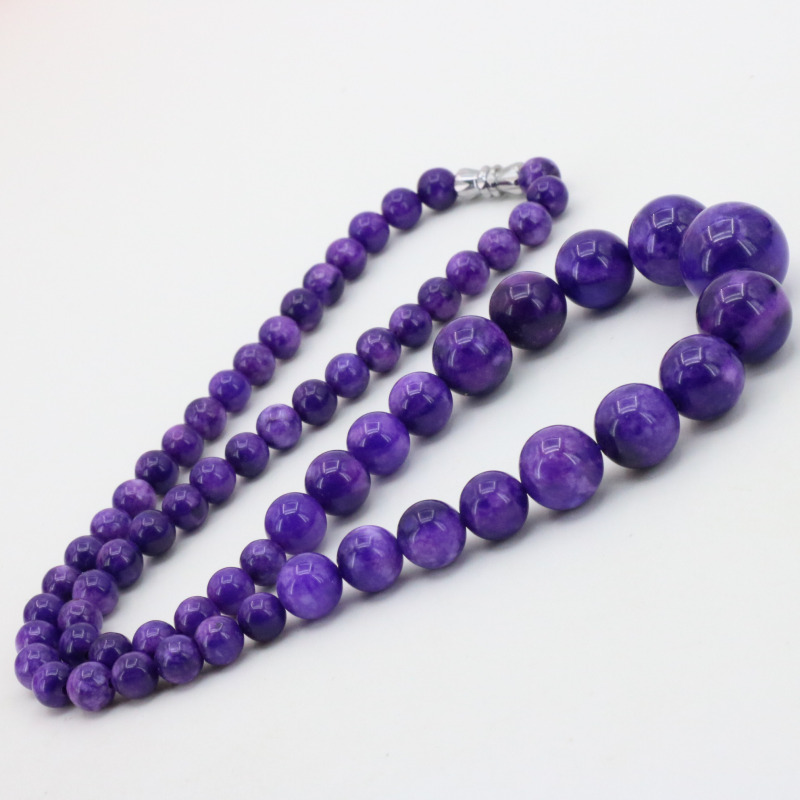 Women'S Fashion Retailers - Charoite yuvarlak boncuklu taş kule zinciri