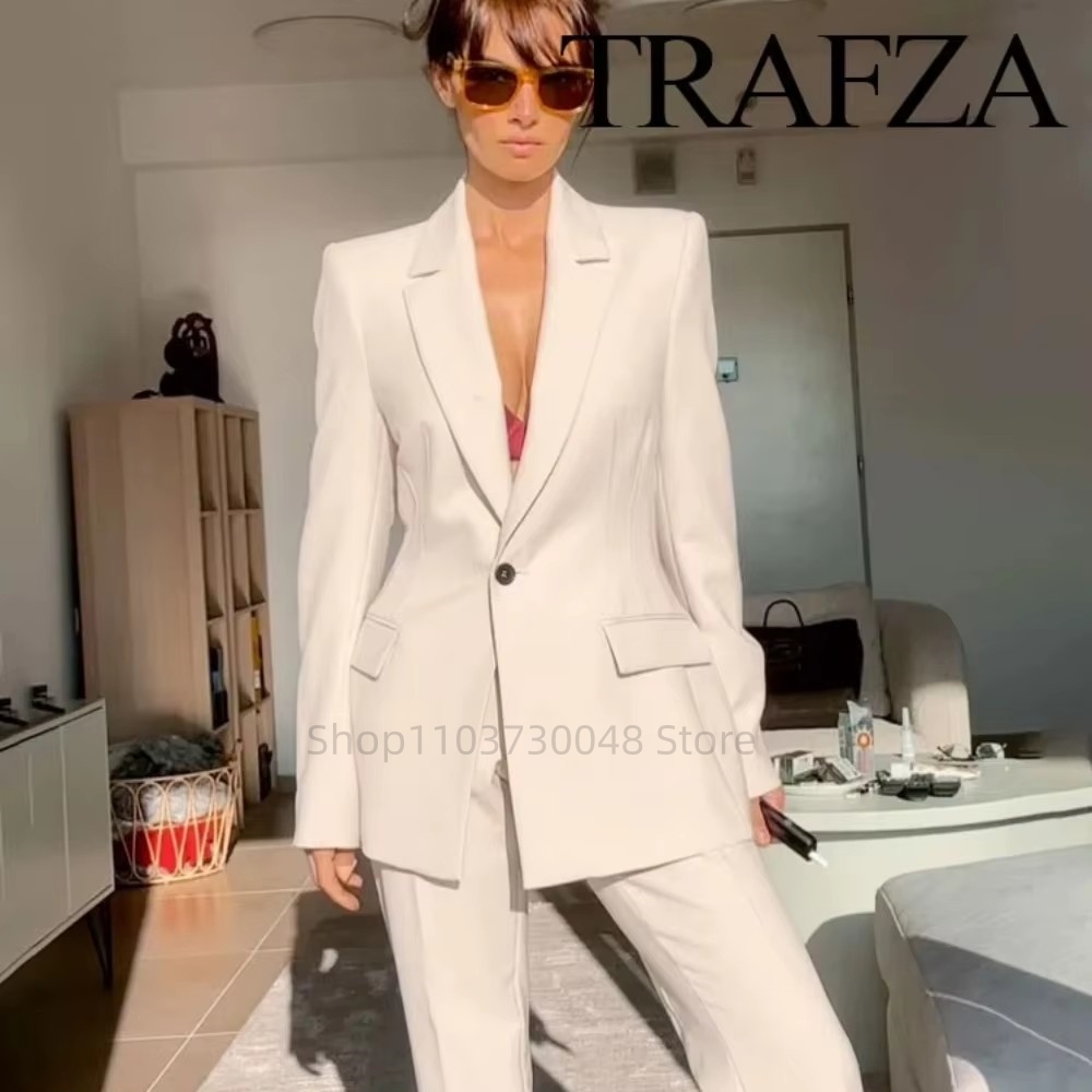 Women'S Fashion Jersey - Moda Ofis Bayanlar Blazer ve Pantolon