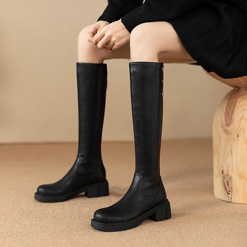 Women'S Fashion Boots 2025 - Sonbahar Kış Orta Topuklu Kadın Diz
