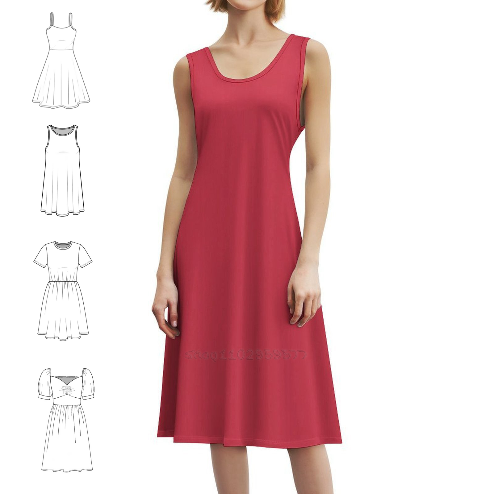 Kadınlar için kırmızı biber çi - Smocked Dress Women incelemesi ve fiyatı
