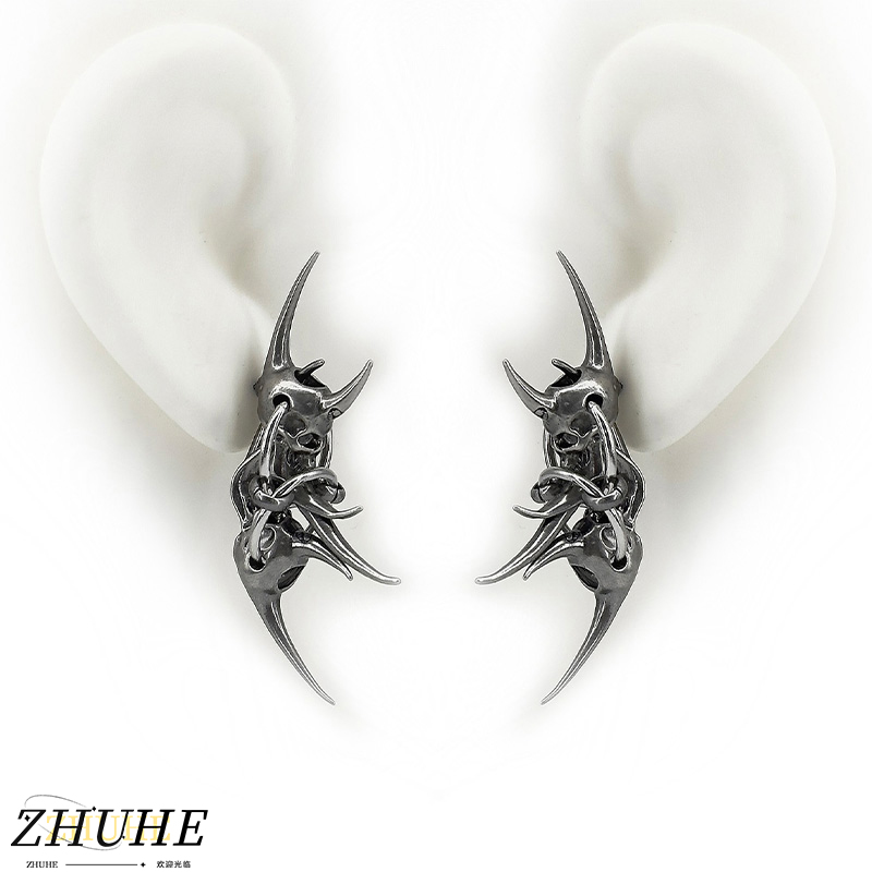 Edgy Demon Horn Kafatası Küpel - Women'S Fashion Edgy incelemesi ve fiyatı