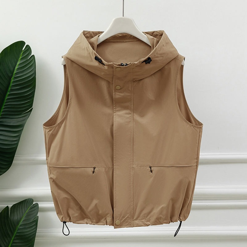 Bayan Açık Gri Kapüşonlu Kolsu - Women'S Fashion Utility Vest incelemesi ve fiyatı