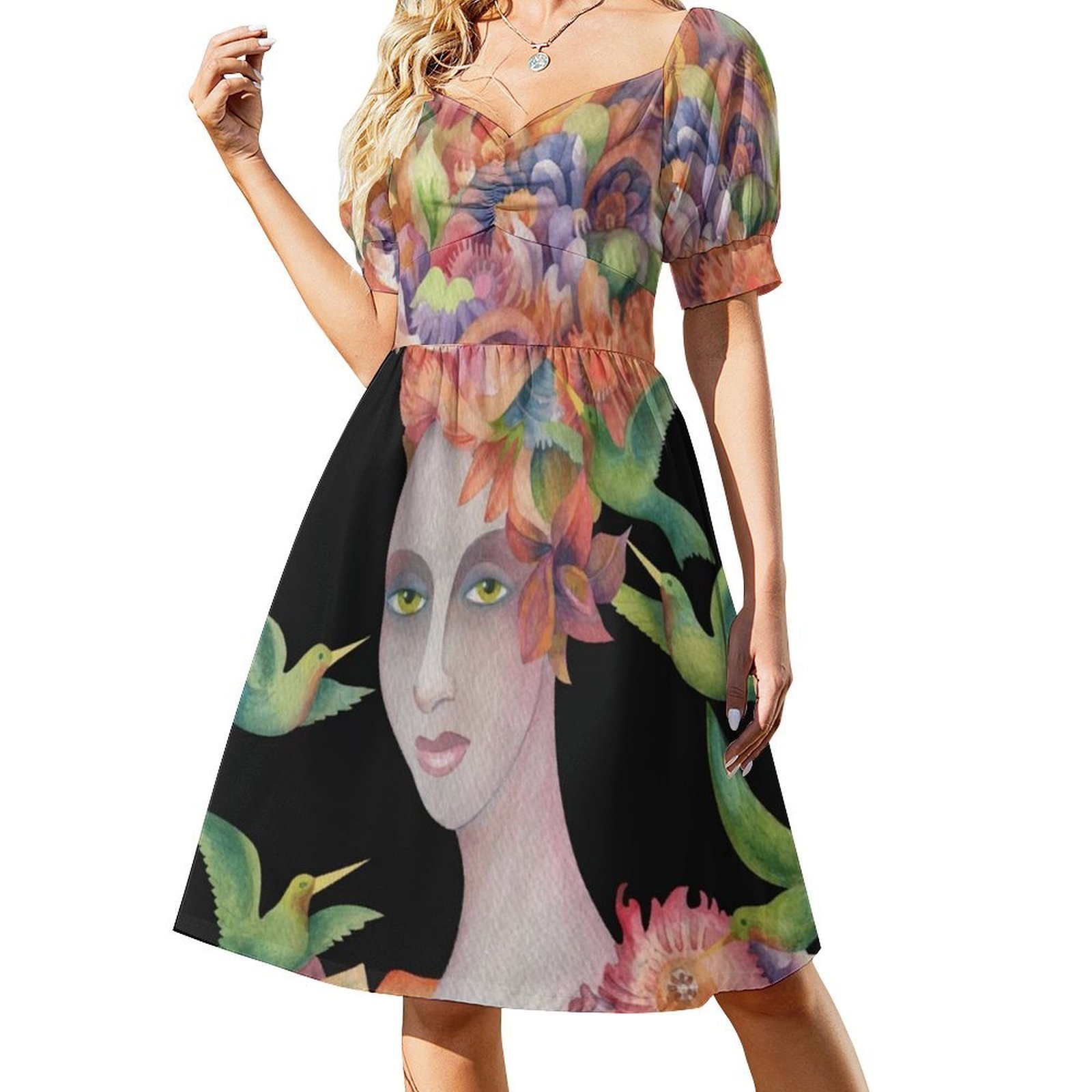 O Kız Kim? # 4 Çiçekli Önlük E - Smocked Dress Women incelemesi ve fiyatı