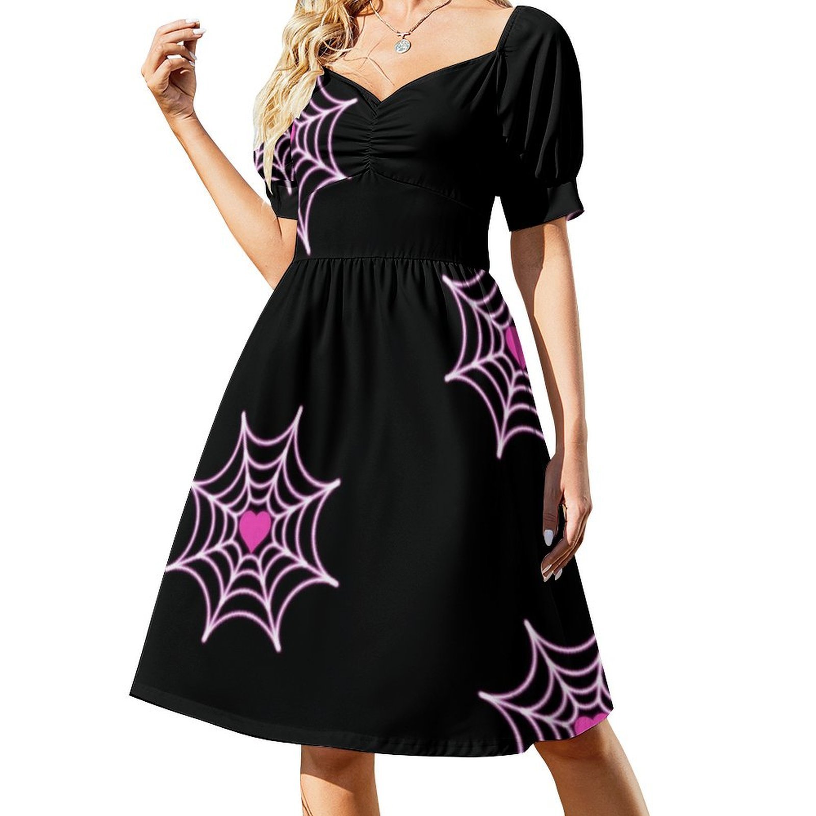 Örümcek Adam Pembe Örümcek Ağı - Smocked Dress Women incelemesi ve fiyatı