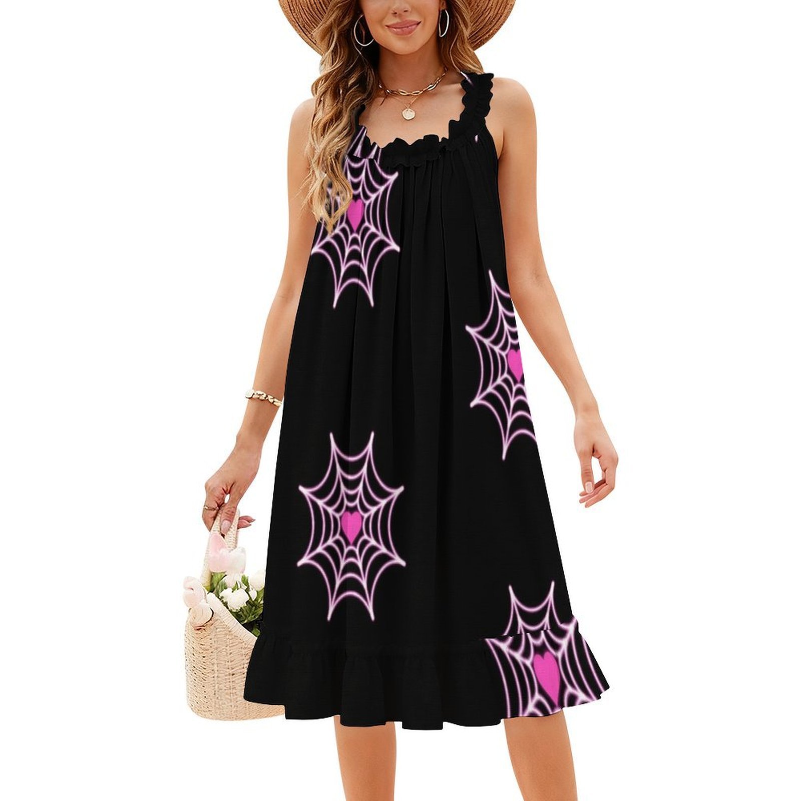 Örümcek Adam Pembe Örümcek Ağı - Smocked Dress Women incelemesi ve fiyatı