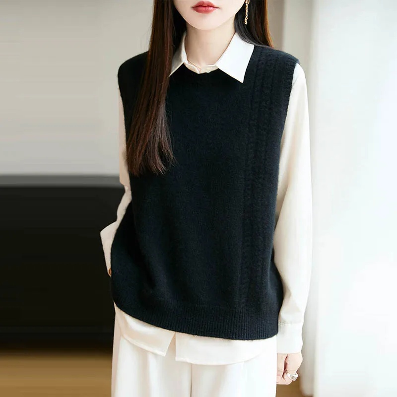 Merino Yün O Yaka Kolsuz Kadın - Knitted Vest Women incelemesi ve fiyatı