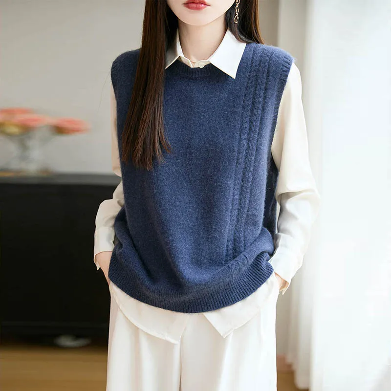 Merino Yün O Yaka Kolsuz Kadın - Knitted Vest Women incelemesi ve fiyatı