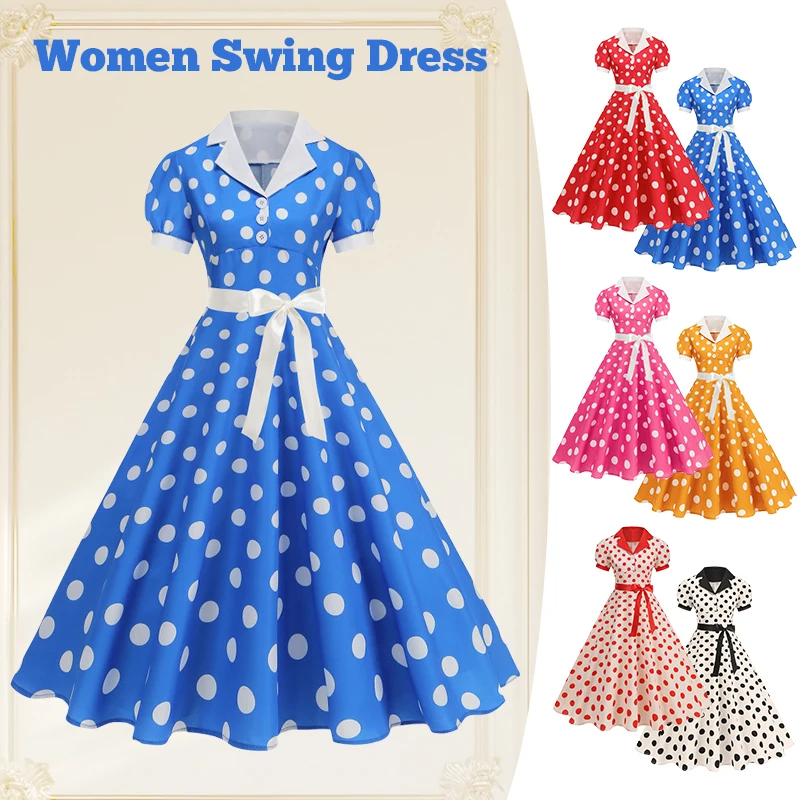 Vintage Puantiyeli Yazlık Elbi - Women'S Fashion Of The 60S incelemesi ve fiyatı