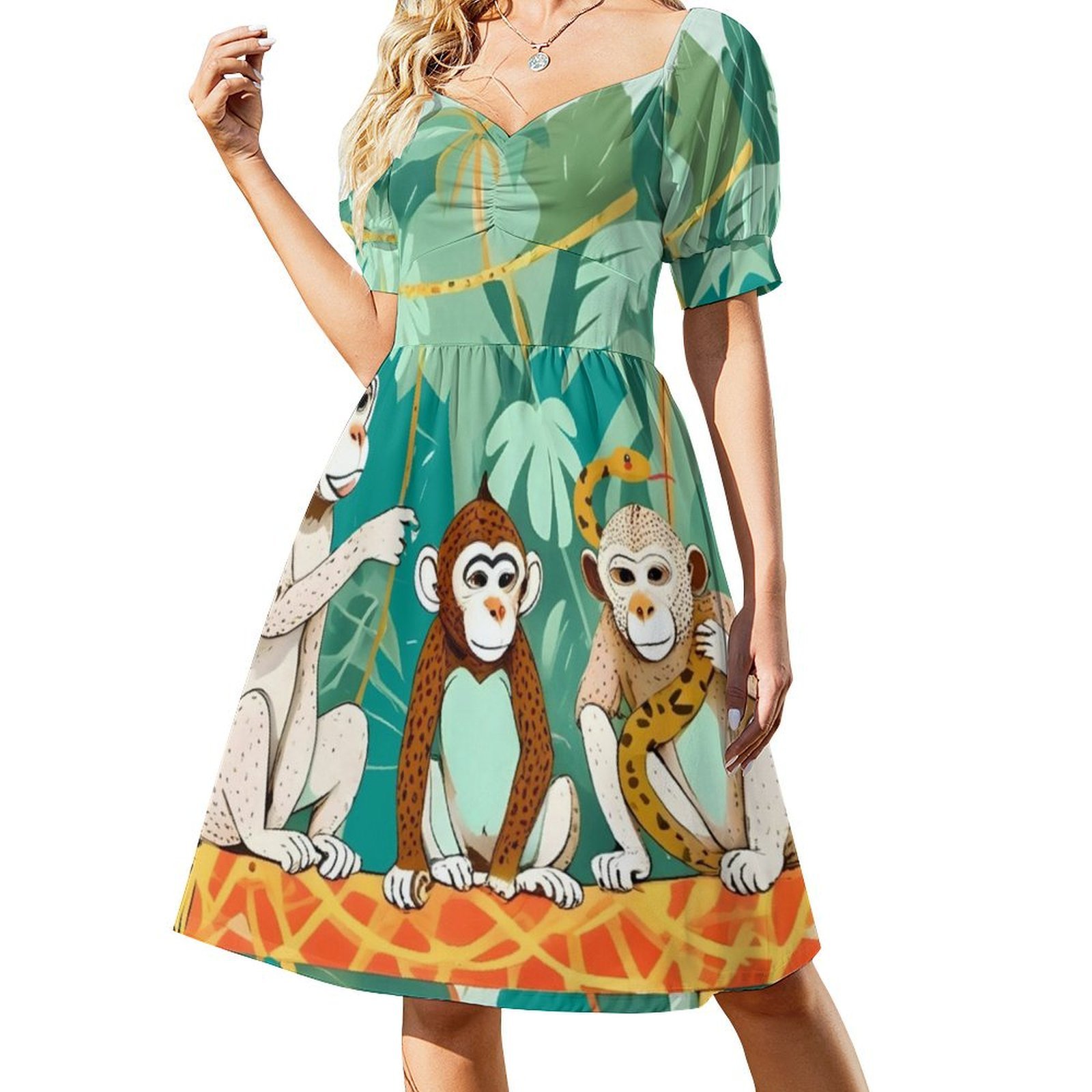 Oyun Günü Maymunlar Orman Oyna - Smocked Dress Women incelemesi ve fiyatı