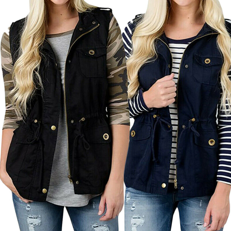 Moda kadın yelek zeytin kargo  - Women'S Fashion Utility Vest incelemesi ve fiyatı
